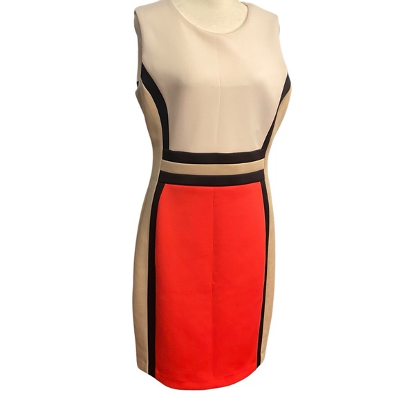 Calvin Klein Red and White Midi Dress - Picture 3 of 11